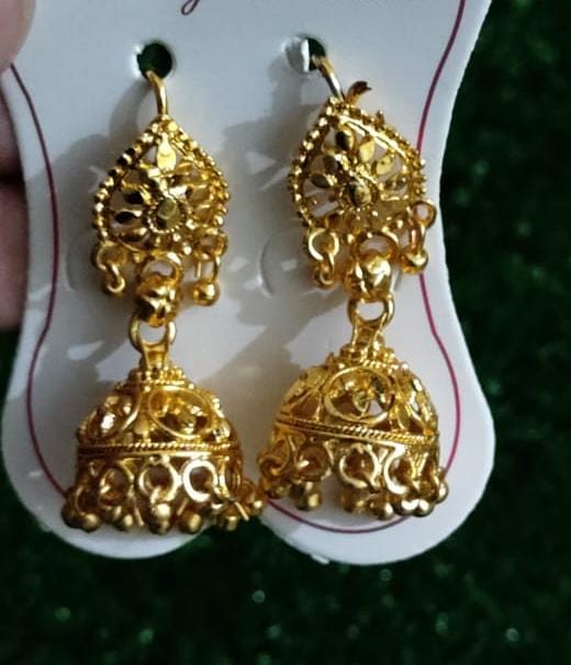 1 Pair Golden Antique Jhumke