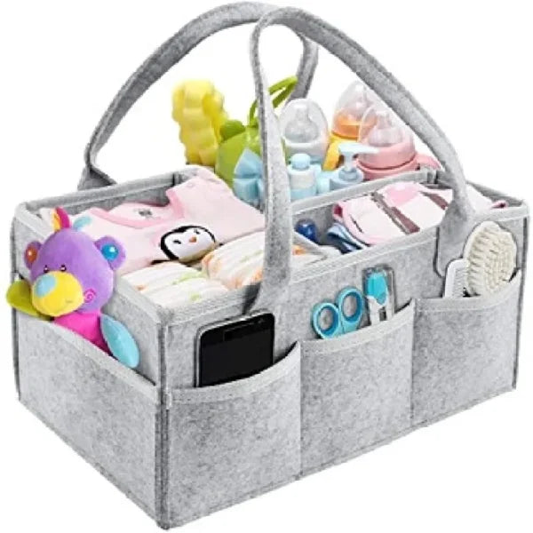 Foldable Baby Diaper Caddy Organizer – Portable Storage Basket – Essential Bag For Nursery, Changing Table And Car