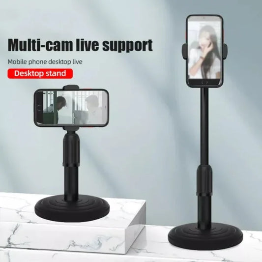 2-in-1 Adjustable Vocal Microphone Stand And Desktop Phone Holder – Multifunctional Stand For Mobile Phones, Tablets, Live Broadcasting, And Desktop Use